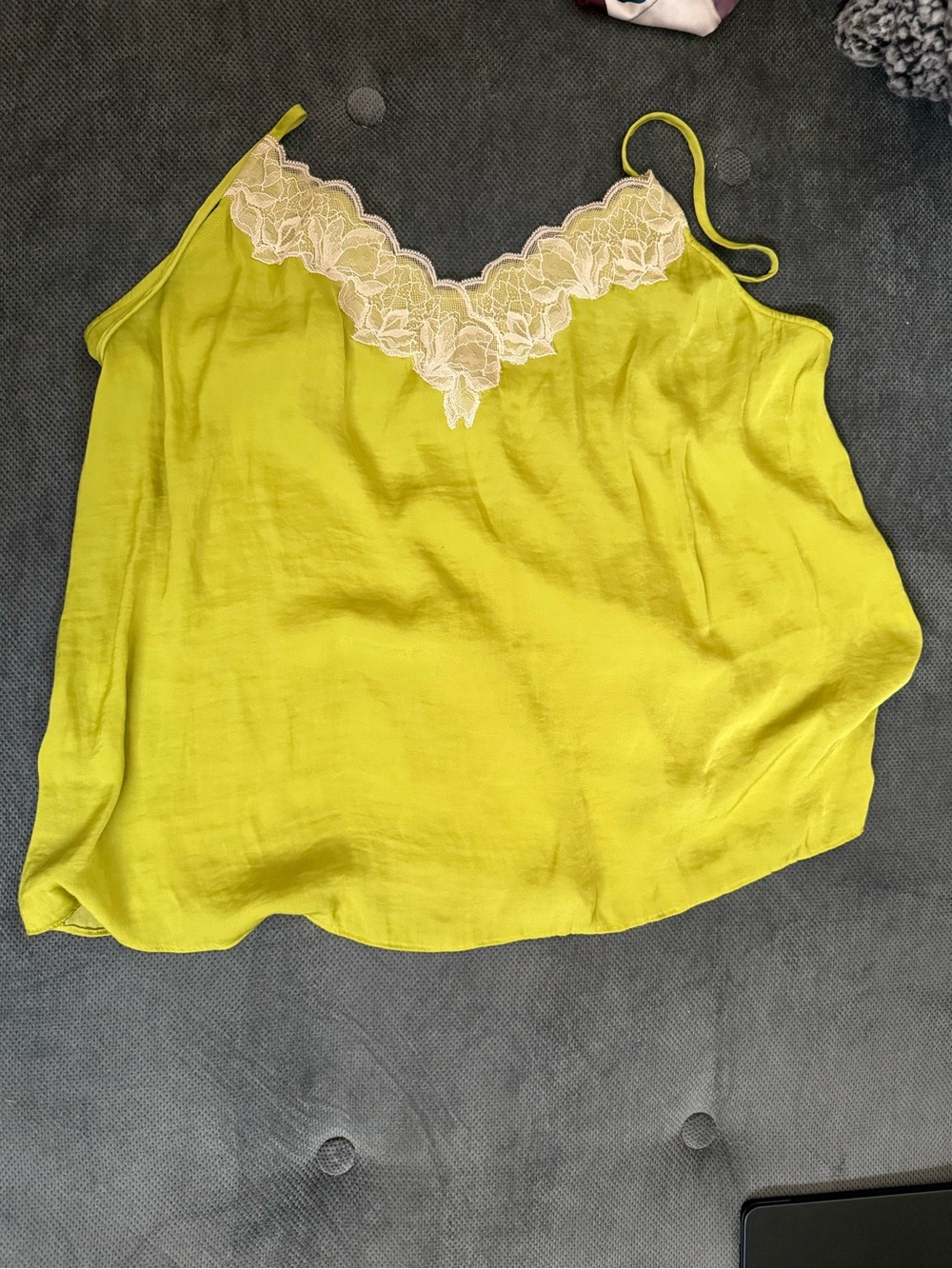 Soma Lime Green Lace-Trim Camisole